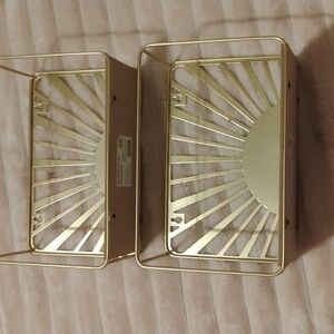 Gold Sunburst Floating Shelfs